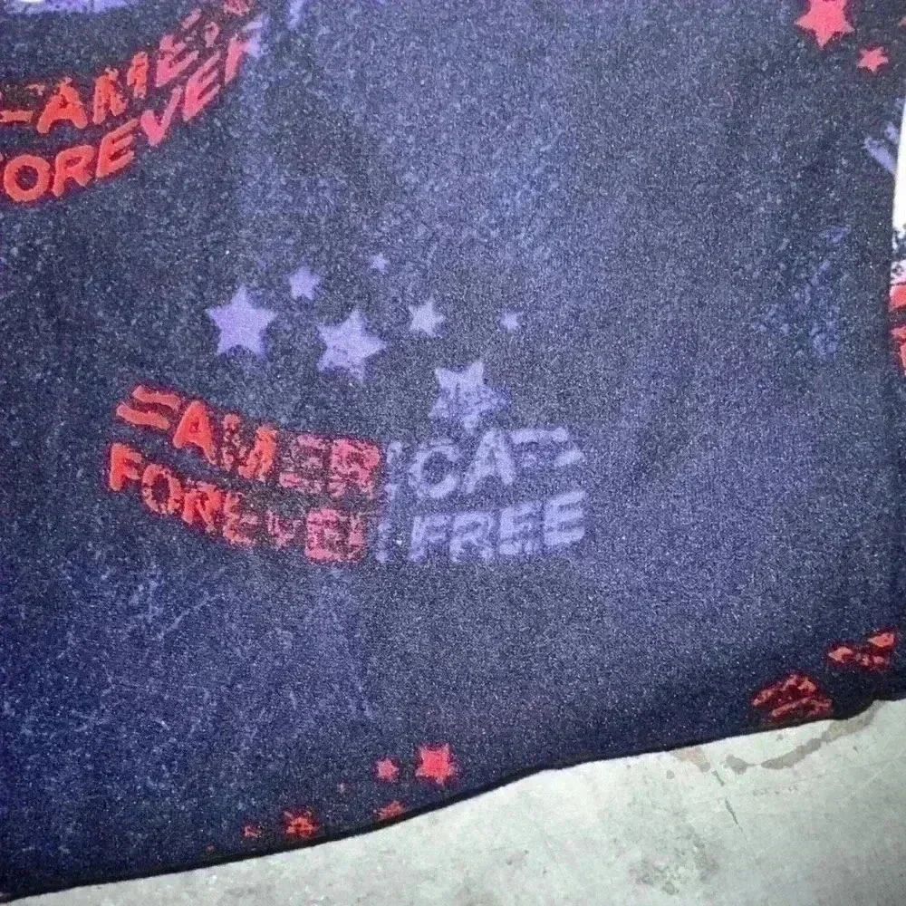 Lularoe Plus size TC2 Navy blue Americana leggings. NWOT. Freedom..world& stars - Picture 4 of 7